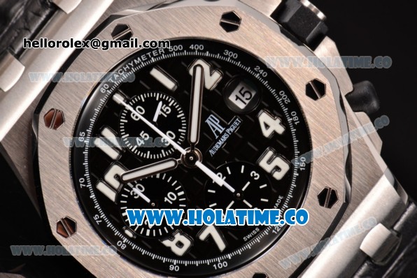 Audemars Piguet Royal Oak Offshore Black Themes Chrono Swiss Valjoux 7750 Automatic Steel Case with Black Dial and White Markers - Click Image to Close